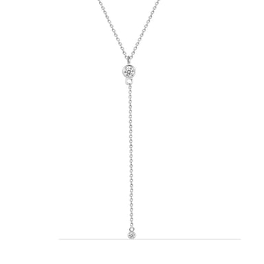 Women's Bow Necklace with Cubic Zirconia in 925 Sterling Silver BICLL022