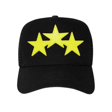 Amiri Unisex Adult Stars Trucker Cap (Black/Yellow)