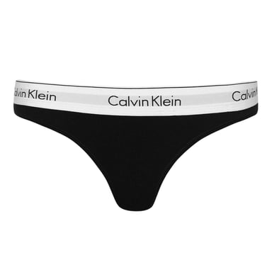 Calvin Klein Womens/Ladies Logo Cotton Blend Thong (Black)