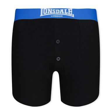 Lonsdale Boys Boxer Shorts (Pack of 2) (Black/Bright Blue)