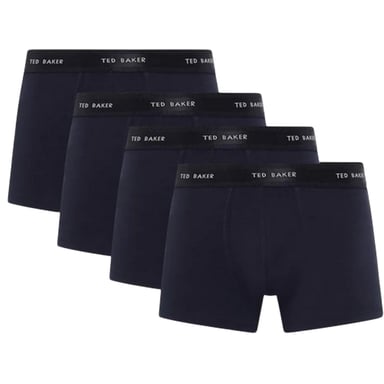 Ted Baker Mens Plain Boxer Shorts (Pack of 4) (Navy)
