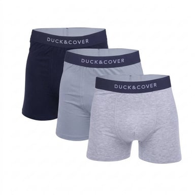 Duck and Cover Mens Boxer Shorts (Pack of 3) (Navy/Grey Marl)
