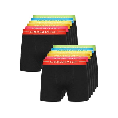 Crosshatch Mens Cotton Blend Boxer Shorts (Black)
