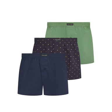 Lyle & Scott Mens Polka Dot Boxer Shorts (Pack of 3) (Shale Green)