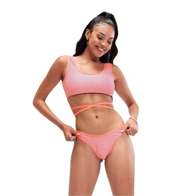 Speedo Womens/Ladies Gingham Bikini Bottoms (Orange)