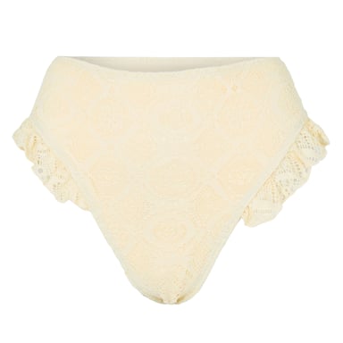 Brave Soul Womens/Ladies Crochet Panel High Waist Bikini Bottoms (Yellow)