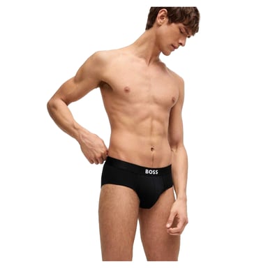 Boss Mens Logo Cotton Briefs (Pack of 3) (Black)