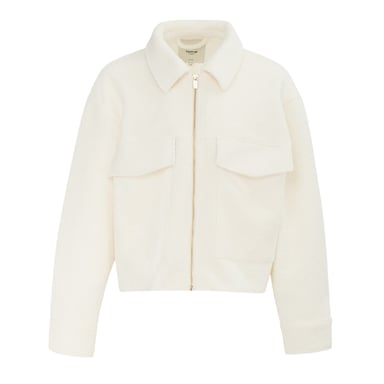 Firetrap Womens/Ladies Teddy Fleece Cropped Jacket (Cream)
