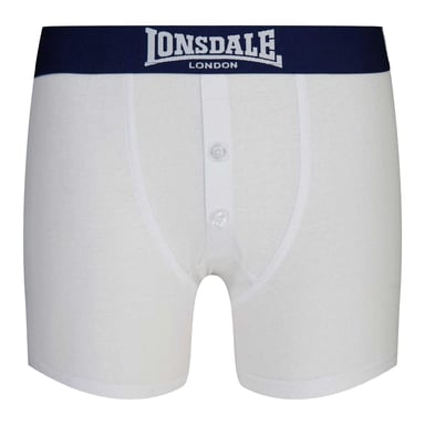 Lonsdale Boys Boxer Shorts (Pack of 2) (White/Navy)