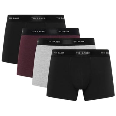 Ted Baker Mens Plain Boxer Shorts (Pack of 4) (Black/Multicoloured)
