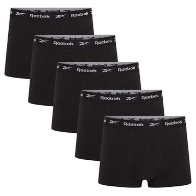 Reebok Mens Jersey Boxer Briefs (Pack of 5) (Black)