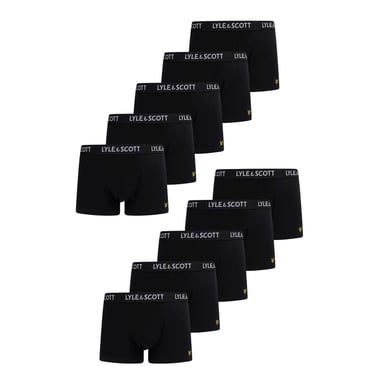Lyle & Scott Mens Plain Boxer Briefs (Pack of 10) (Core Black)