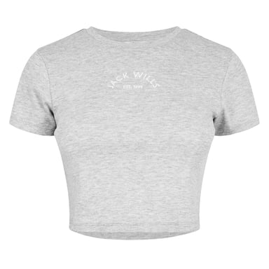 Jack Wills Womens/Ladies 1 Cotton Crop T-Shirt (Grey Marl Marl)
