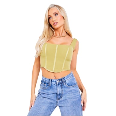 Missy Empire Womens/Ladies Corset Top (Khaki Green)