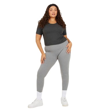 Brave Soul Womens/Ladies Plain Plus Crop T-Shirt (Charcoal)