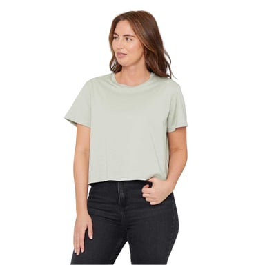 Be You Womens/Ladies Crew Neck Boxy Crop T-Shirt (Green)