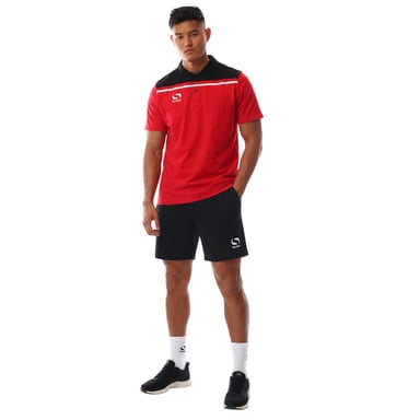 Sondico Mens Precision Collared Polo Shirt (Red/Black)