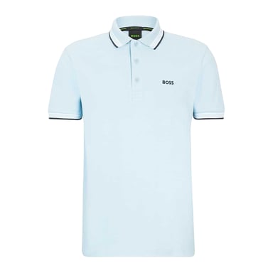 Boss Mens Paddy Contrast Tipped Polo Shirt (Pastel Blue)