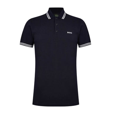 Boss Mens Paddy Contrast Tipped Polo Shirt (Navy)
