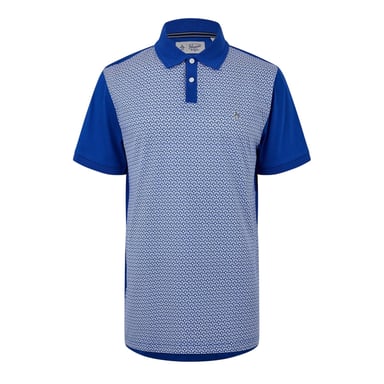 Original Penguin Mens Geometric Regular Short-Sleeved Polo Shirt (Mazarine Blue)