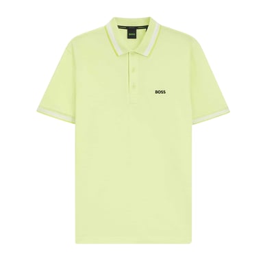 Boss Mens Paddy Contrast Tipped Polo Shirt (Green)