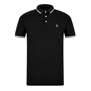 Original Penguin Mens Regular Short-Sleeved Polo Shirt (Black)