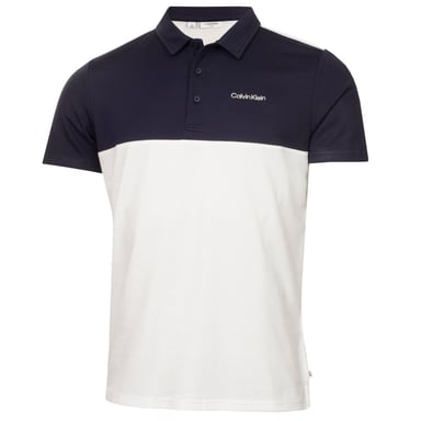 Calvin Klein Mens Embroidered Collared Polo Shirt (White/Navy)