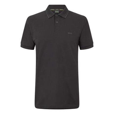 Boss Mens Paul Contrast Striped Polo Shirt (Black/Grey)