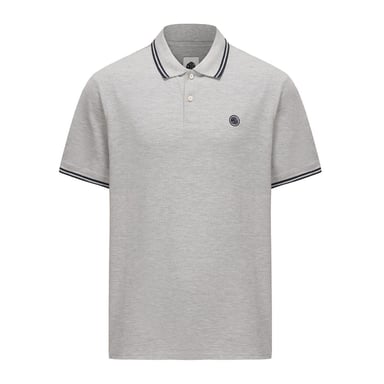 Pretty Green Mens Barton Short-Sleeved Polo Shirt (Grey Marl Marl)