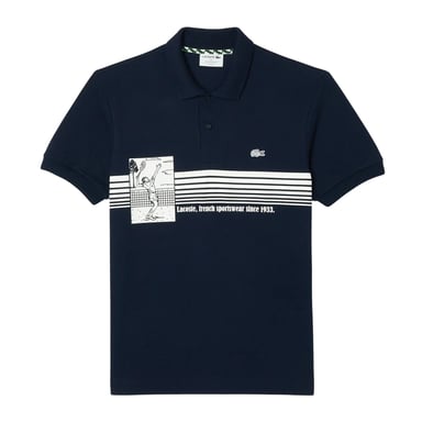 Lacoste Mens French Made Organic Cotton Classic Polo Shirt (Blue)