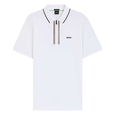 Boss Mens Philix Quick Dry Short-Sleeved Polo Shirt (White)