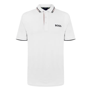 Boss Paddy Pro katoenen piqué-poloshirt voor heren (Natuurlijk Wit)