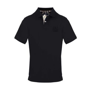Aquascutum Mens Embroidered Logo Polo Shirt (Black)