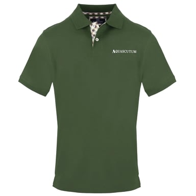 Aquascutum Heren Geborduurd Logo Poloshirt (Militair Groen)