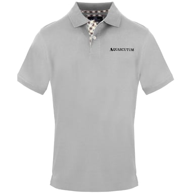 Aquascutum Heren Geborduurd Logo Poloshirt (Grijs)