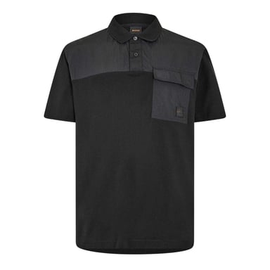 Boss Heren Paneel Poloshirt (Zwart)