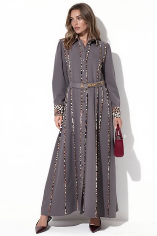Leopard Print Maxi Shirt Dress