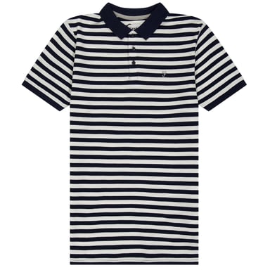Farah Childrens/Kids Striped Yarn Dyed Polo Shirt (Black)