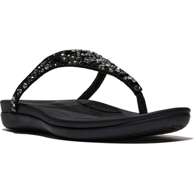 Fitflop Solay Mixed-Crystal Textiel Dames Zwarte Sandalen