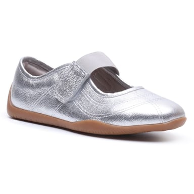 Hush Puppies Juno Sneakerina Leather Women's SILVER Flats