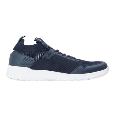 Boss Mens Extreme Leather Low Cut Trainers (Dark Blue)