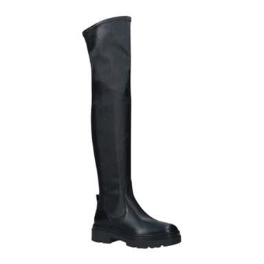Diesel Womens/Ladies Leather Block Heel Thigh-High Boots (Black)