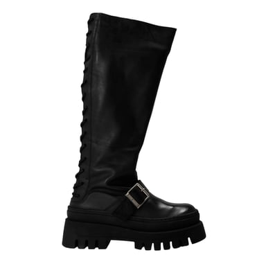 Steve Madden Womens/Ladies Chez Leather Knee-High Boots (Black)