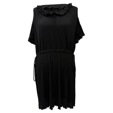 See by Chloé Pleated Mini Dress in Black Polyester