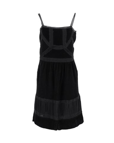 Moschino Lace-Trimmed Sleeveless Dress in Black Cotton