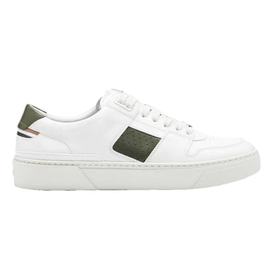 Boss Mens Gary Logo Leather Tennis Trainers (White)