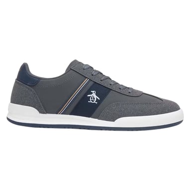 Original Penguin Mens Stripe Logo Trainers (Charcoal)