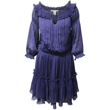 Diane Von Furstenberg New Accordion Dress in Blue Polyester