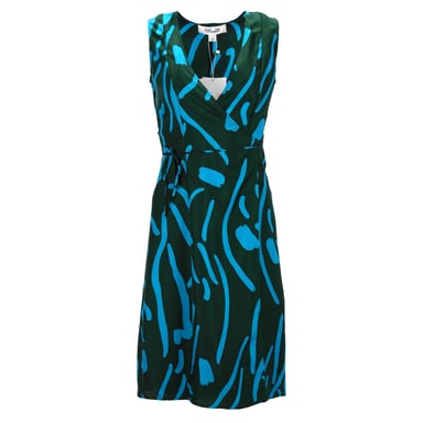 Diane von Furstenberg Wrap Dress in Green Silk