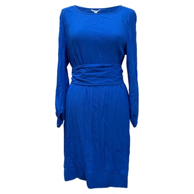 Diane von Furstenberg Knee Length Dress in Blue Silk